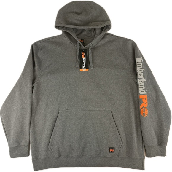 Timberland Pro Hoodie Men's XXL  Gray Sweatshirt Workwear Spellout Sweater NWT - Picture 1 of 11